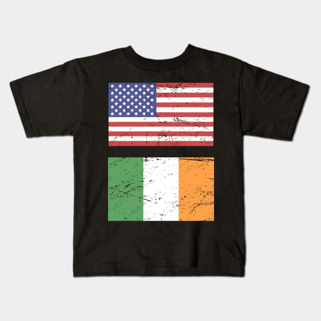 United States Flag & Republic Of Ireland Flag Kids T-Shirt by MeatMan